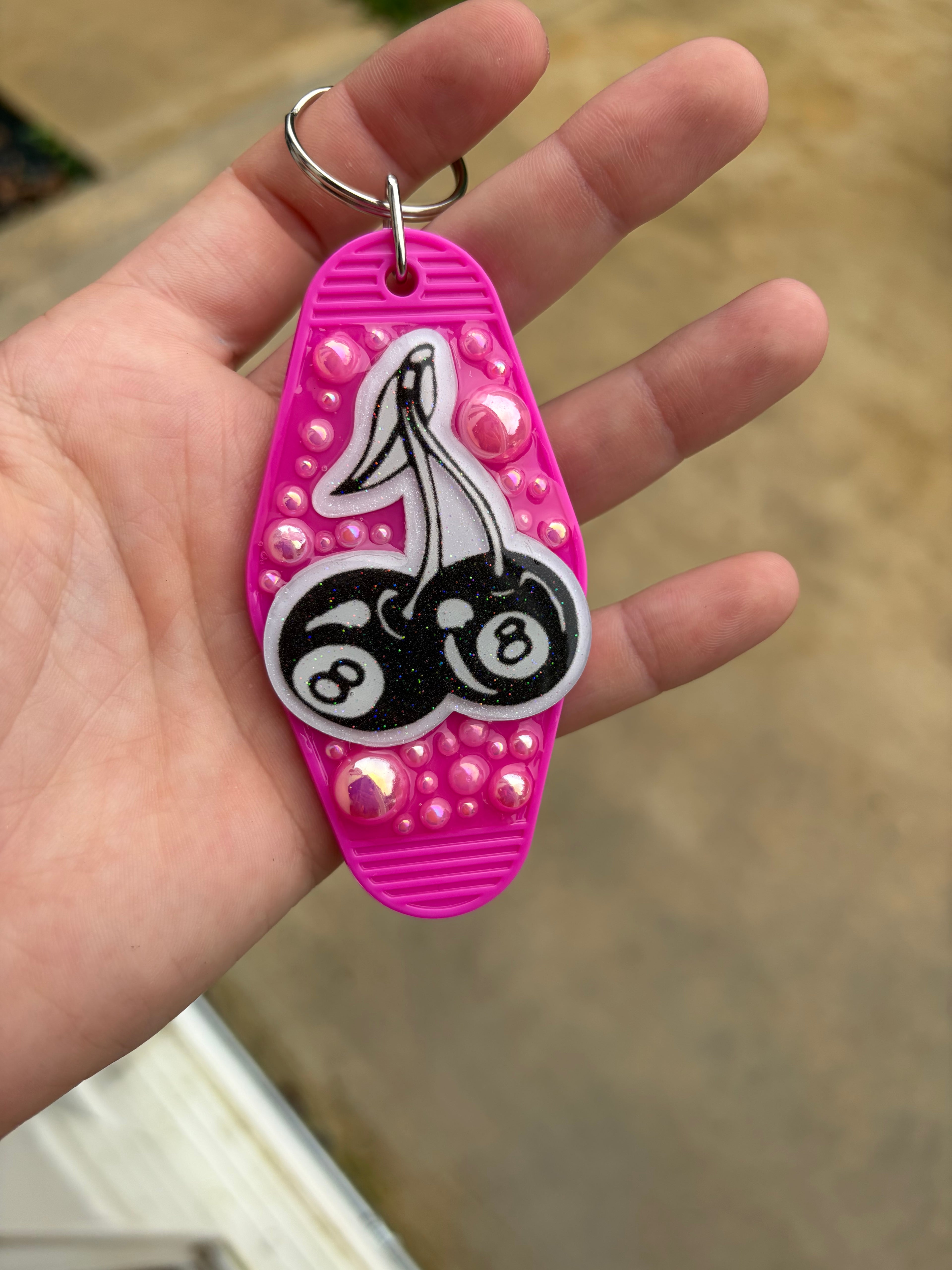 Cherry 8 Ball keychain