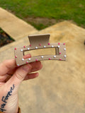 Pink and tan claw clip