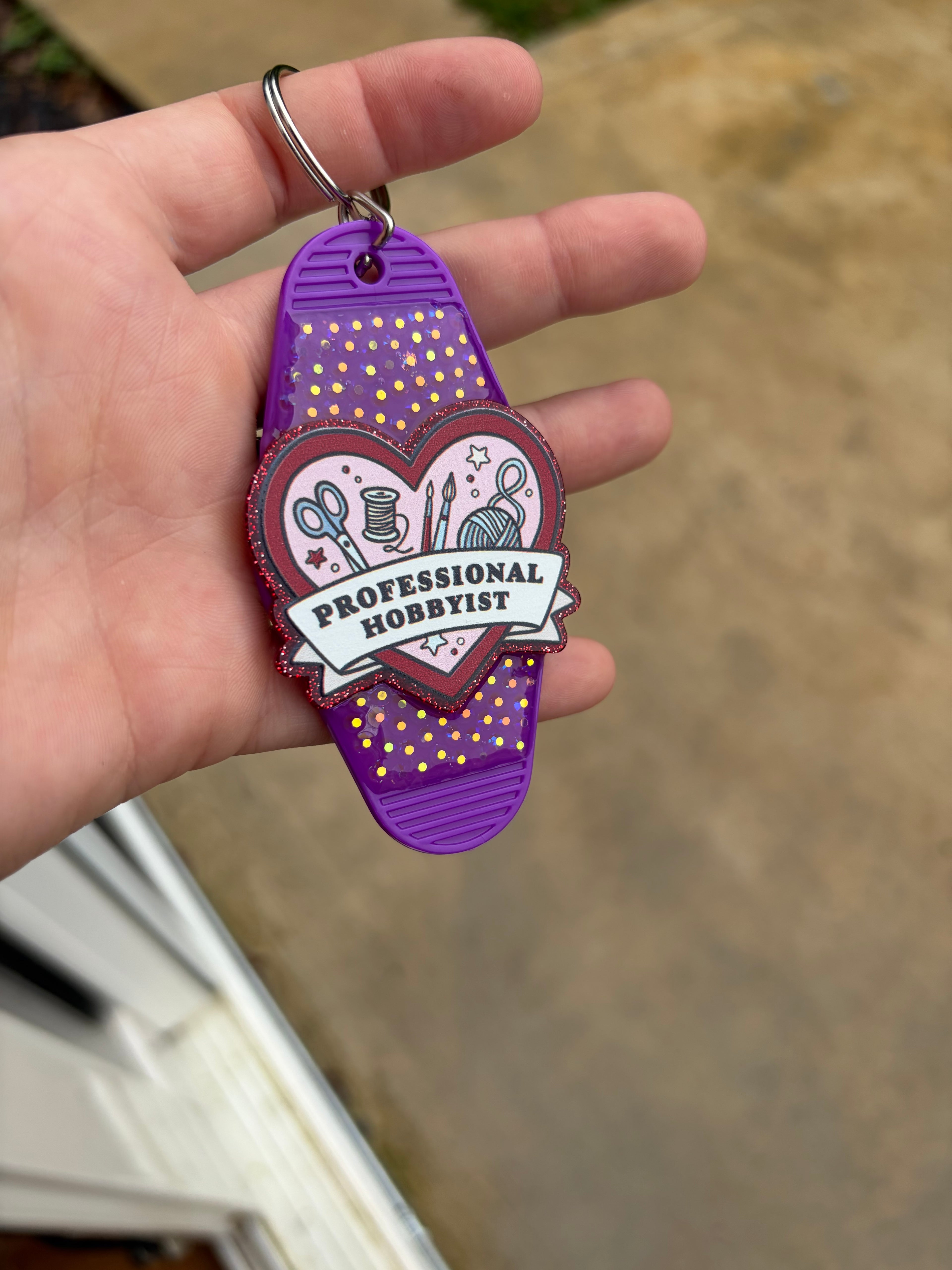 Purple hobby keychain