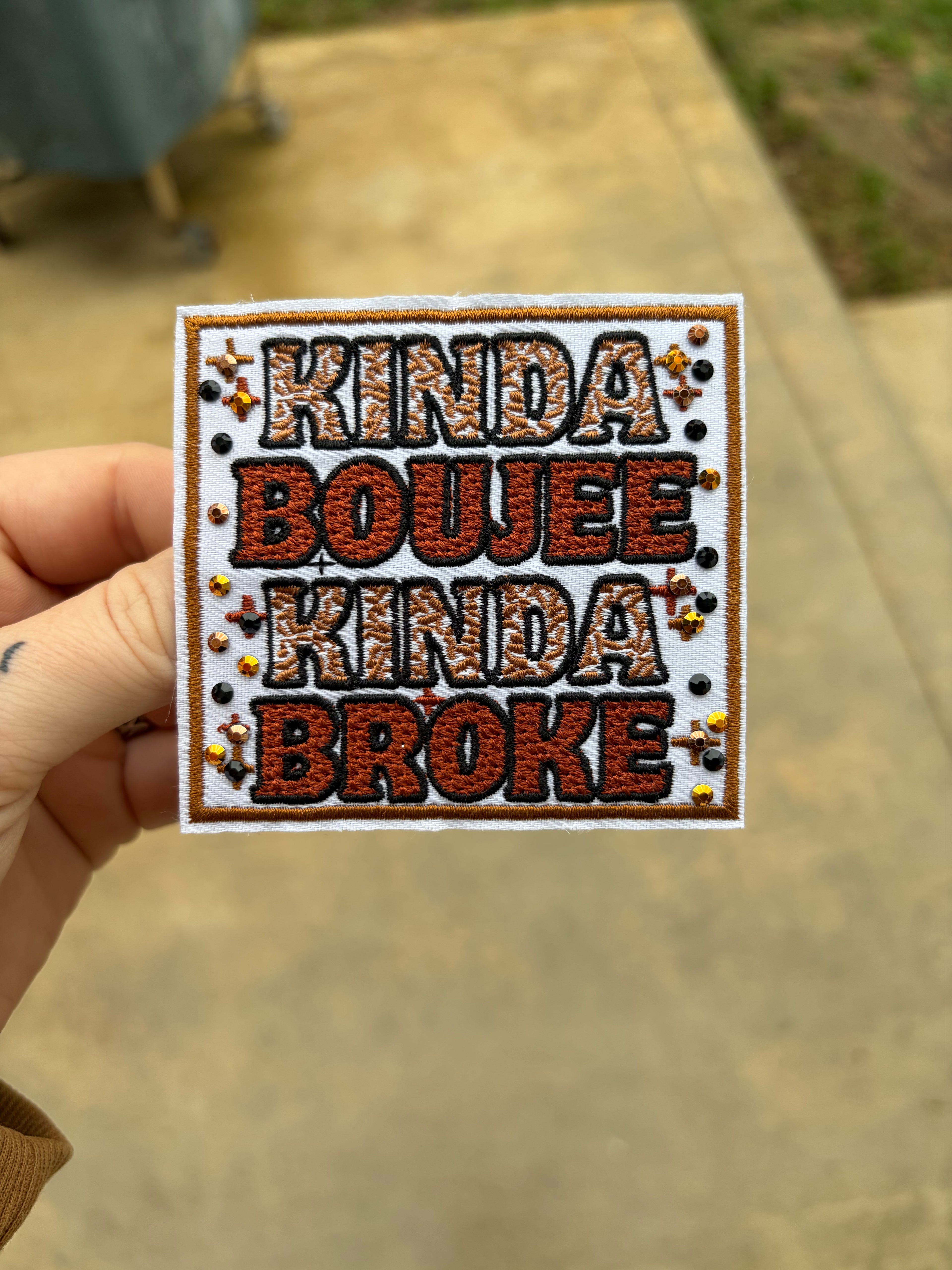 ‘Kinda Boujee’ bow center patch