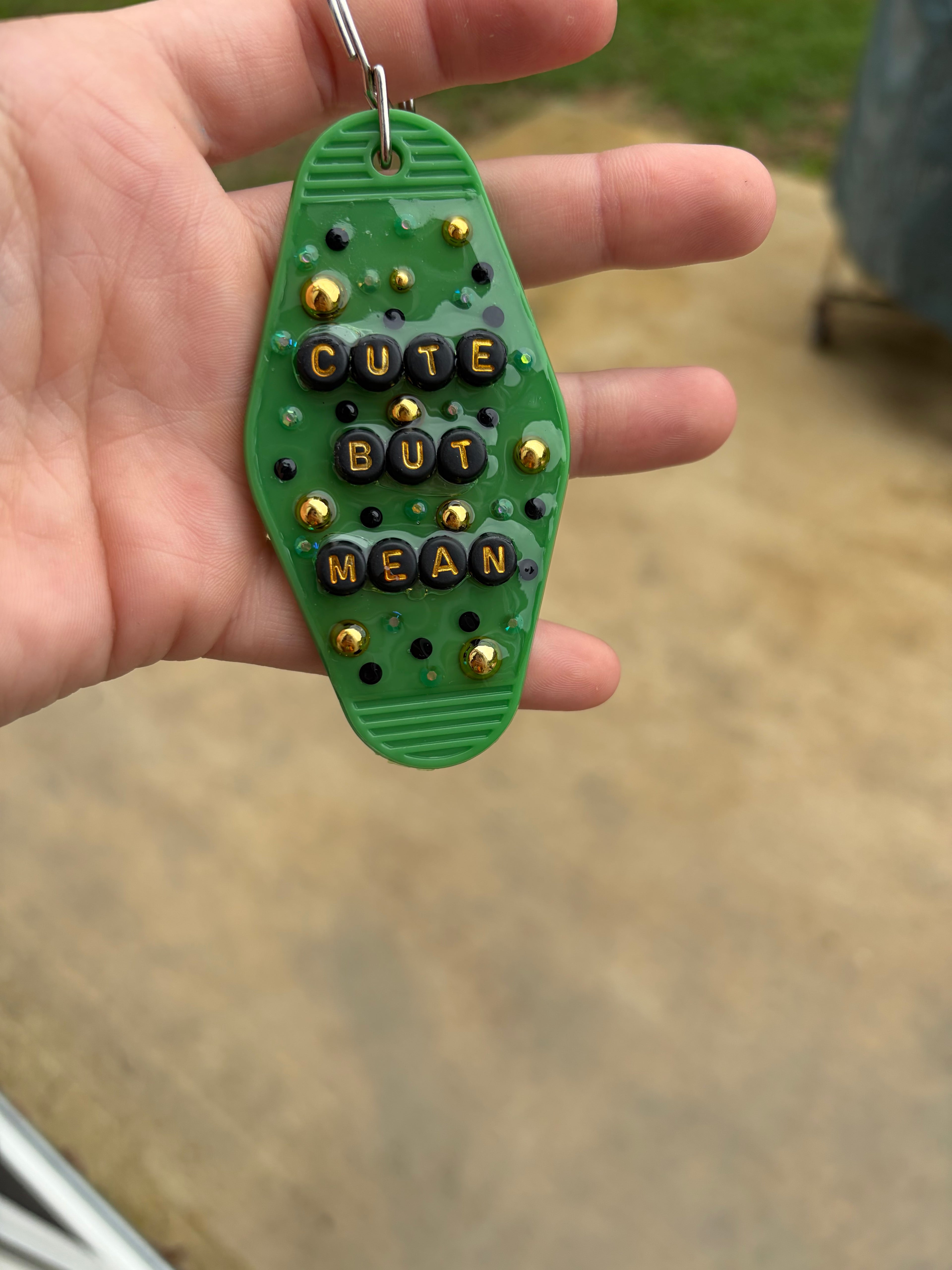 ‘Cute but Mean” keychain