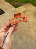 Orange and Pink claw clip