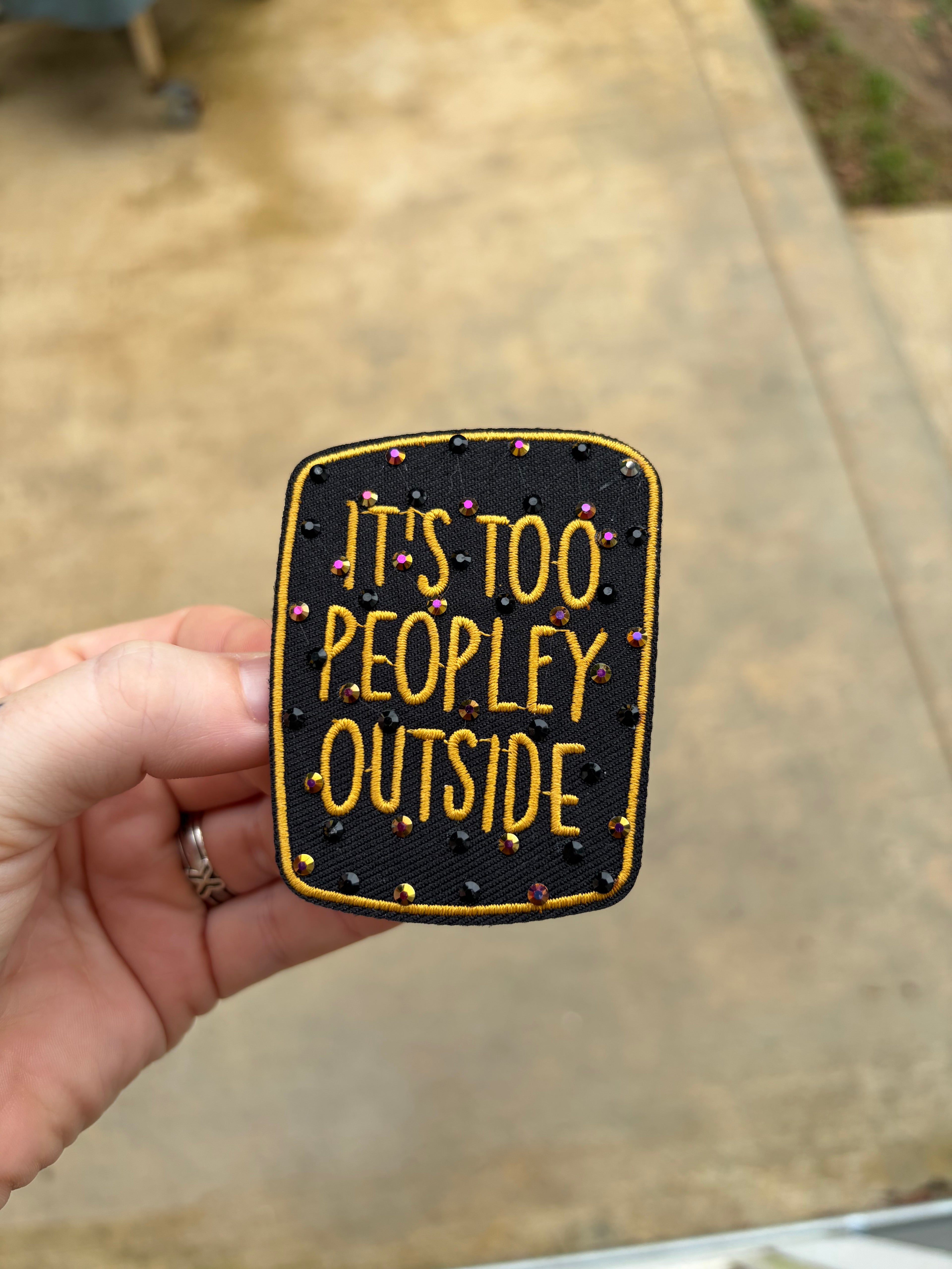 ‘Too Peopley’ bow center patch