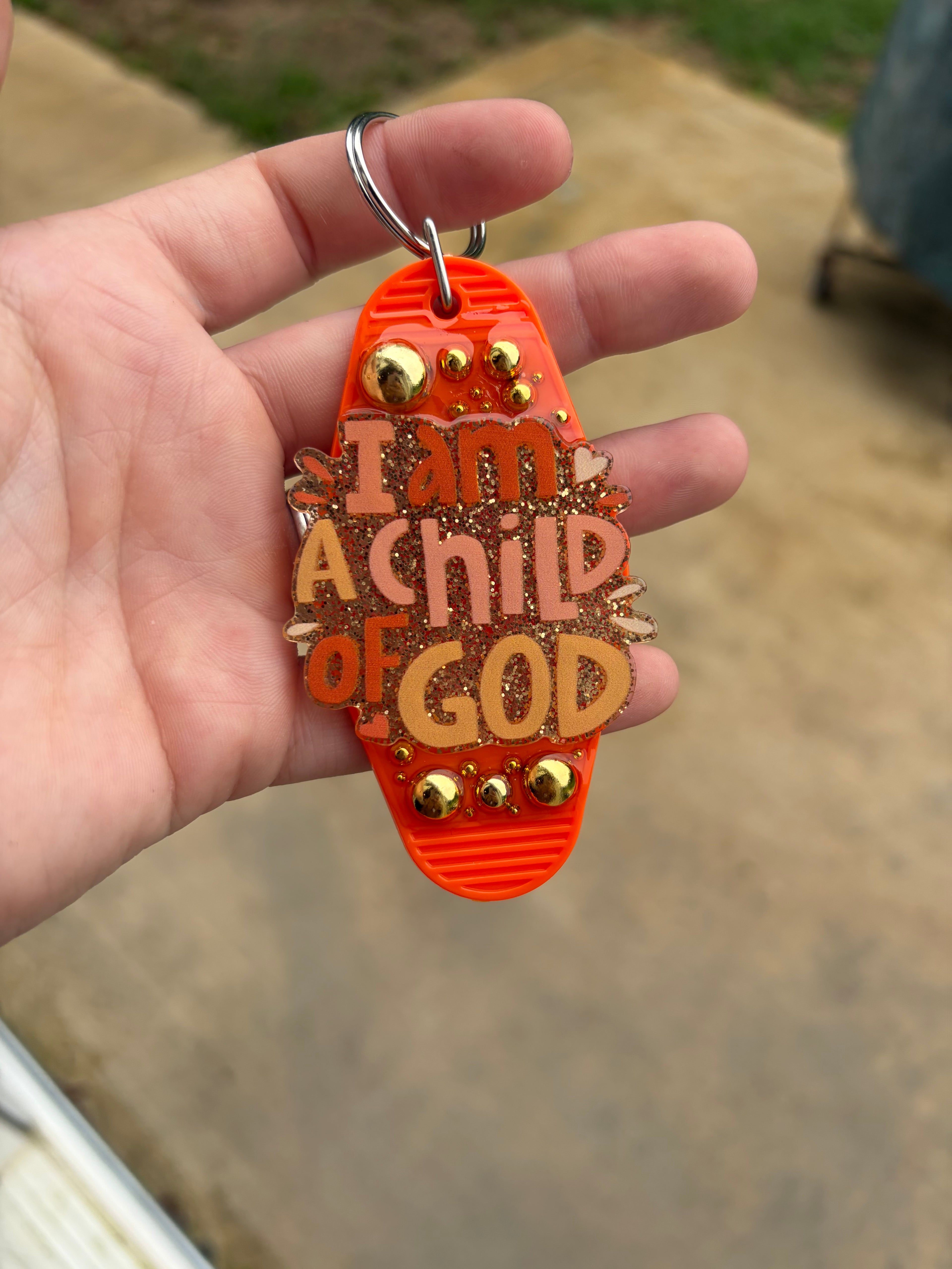 Orange ‘Child of God’ keychain