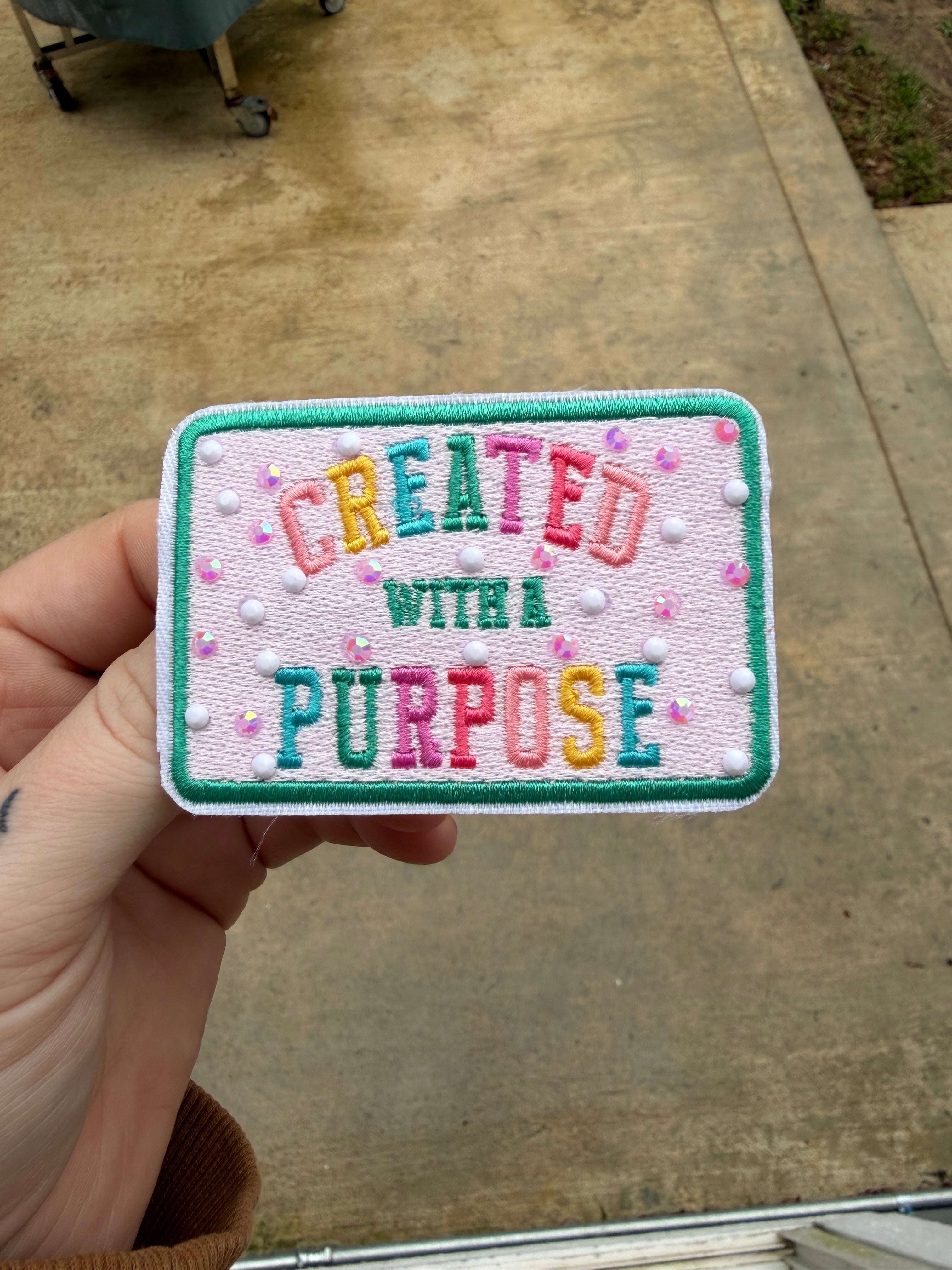 ‘Created with Purpose’ bow center patch